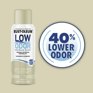 Moss Green, Rust-Oleum Low Odor Premium Matte Spray Paint- 11 oz