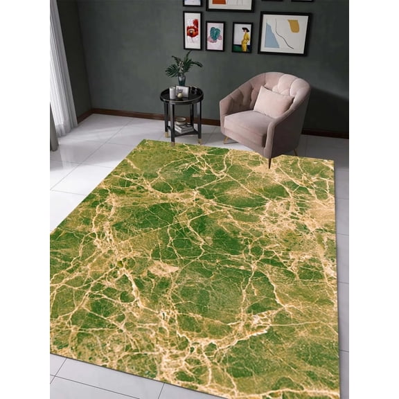 Moss Green Tan Marble Texture Modern Abstract Large Area Rug Luxury Art Decor Washable Rug For Living Room Bedroom Diningroom High Traffic Home Office Indoor Floor Carpet 3x4ft