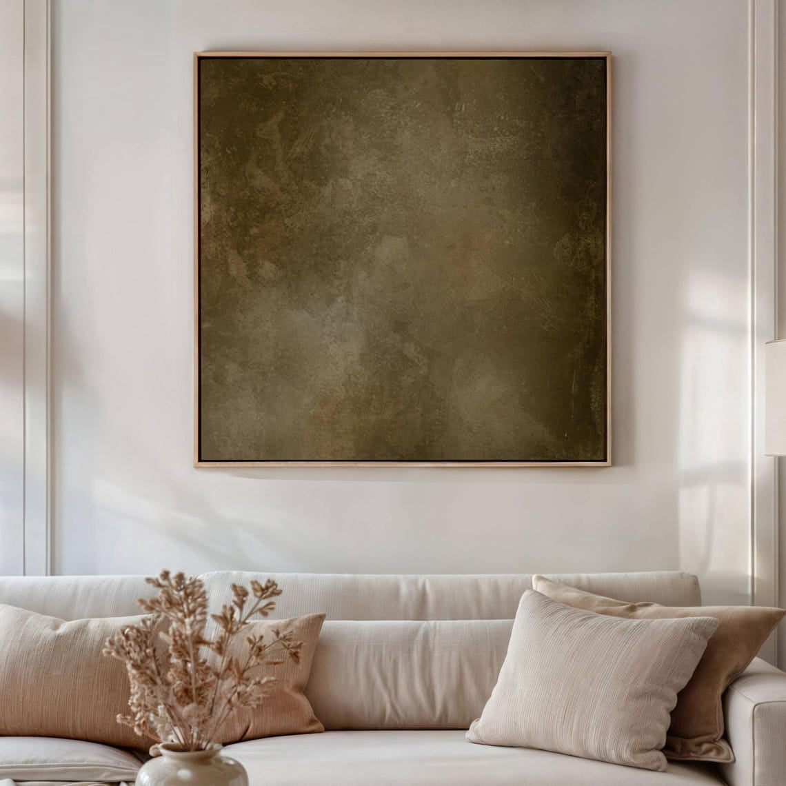 Moss Green Wabi Sabi Wall Art, Khaki Decor, Square Print, Dark Green Decor, Extra Large Living Room Decor, Minimalist Framed Art Wall Art, Modern Wall Decor, 30x30 UNFRAMED - Walmart.com