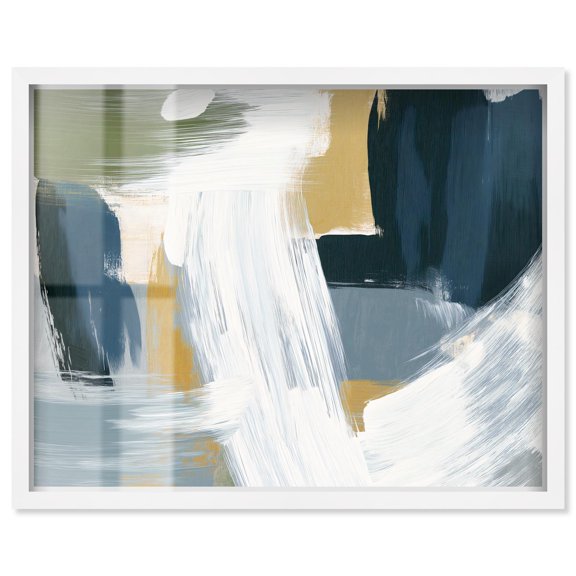 Moss Layers III Shadowbox Print Abstract Wall Decor by Art Remedy, White Frame, 24 x 20