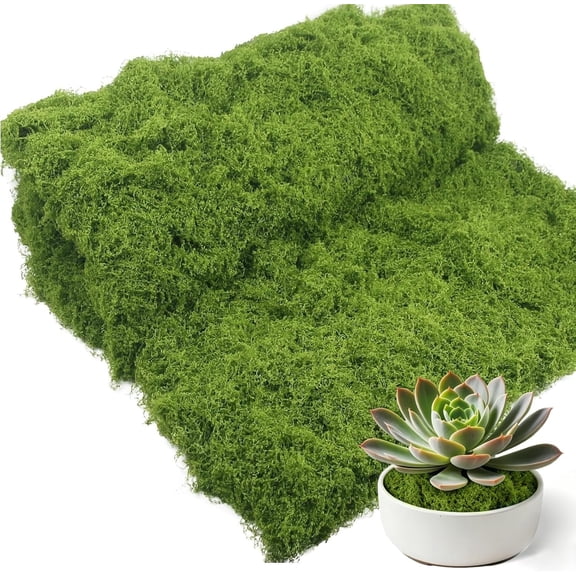 Moss Mat 39" x 39" Artificial Moss Rug Indoor Light Green Faux Moss Sheet for DIY Crafts Planters Fairy Garden Table Centerpieces Wedding Party Patio Decor 100x100cm Cuttable & Washable