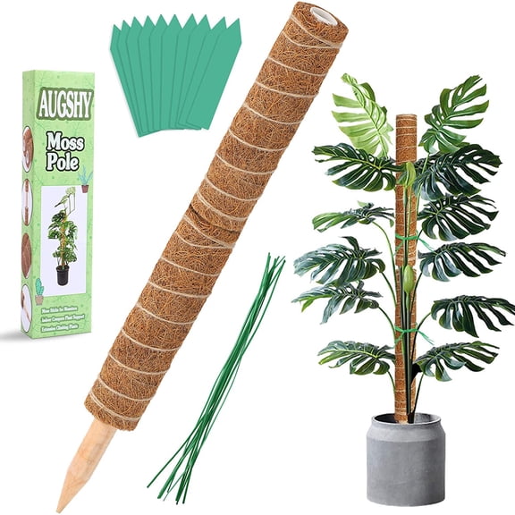 Moss Pole - 20 Inch Coir Totem for Monstera Climbing Indoor Creepers Plant Support Extension (2 Pieces, 12 Inch Each)