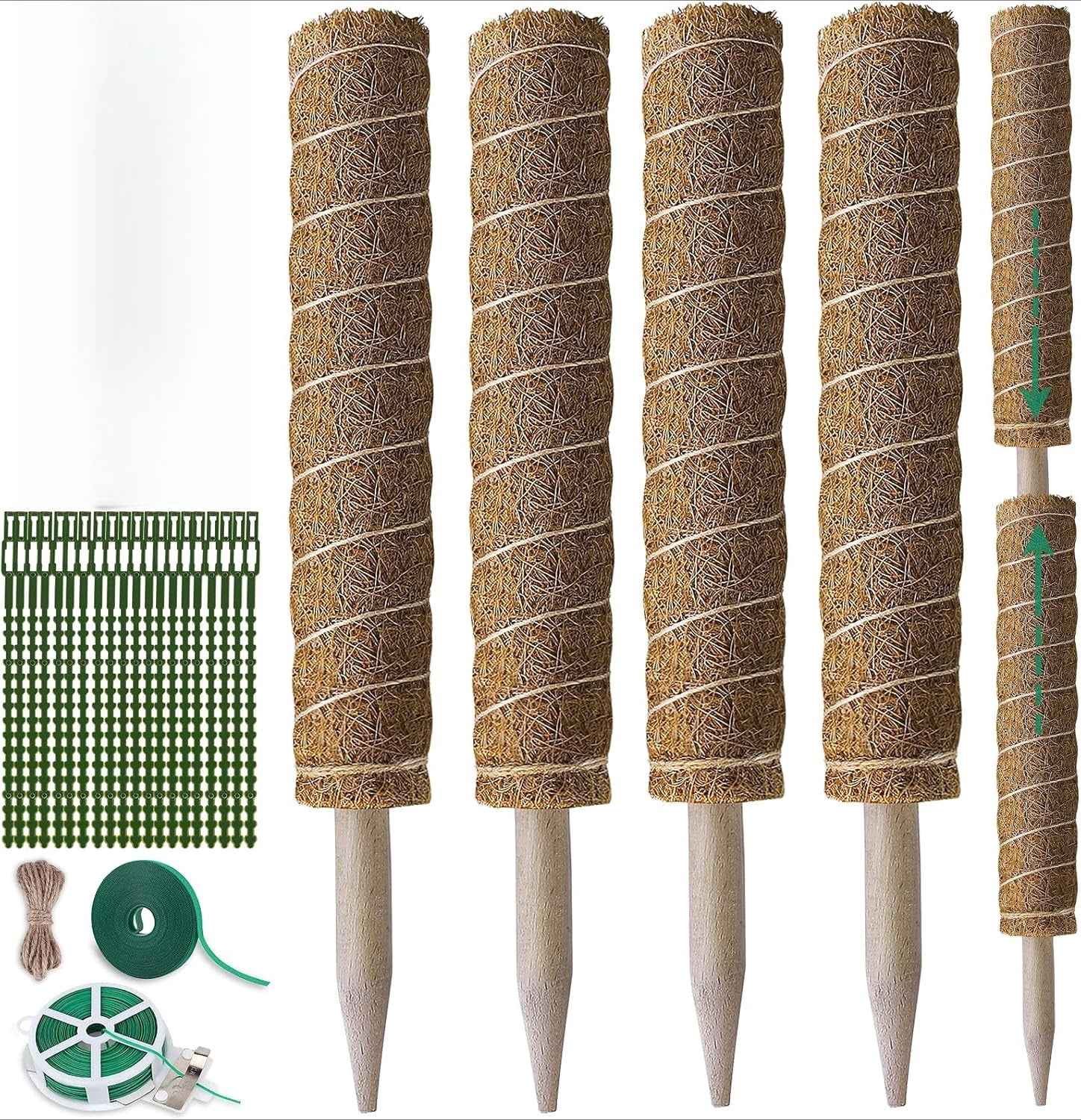 Moss Pole 36 Inch - Monstera Plant Support, 2 Pack 20.5 Inch Plant ...
