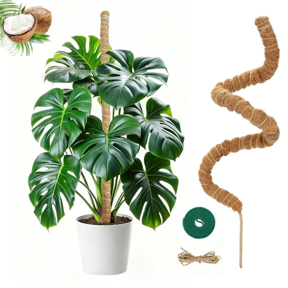 Moss Pole,48 Inch Monstera Plant Support, Upgraded 7mm aluminum core Moss Poles for Climbing Indoor Plants DIY, Coco Coir Plant Pole Moss Plant Stick Support Stake Kit for Potted Plants Pothos