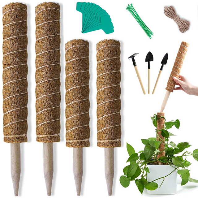 Moss Pole for Plants Monstera, Plant Support for Indoor Plants 4 PCS(17"x2, 12"x2), FifthQuarter