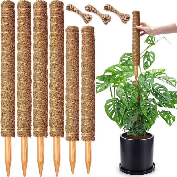 Moss Pole Set, Stackable Poles for Climbing Plants Monstera, Tall Handmade Plant Sticks, Large Coir Support Stakes Potted Indoor, Pothos, Philodendron