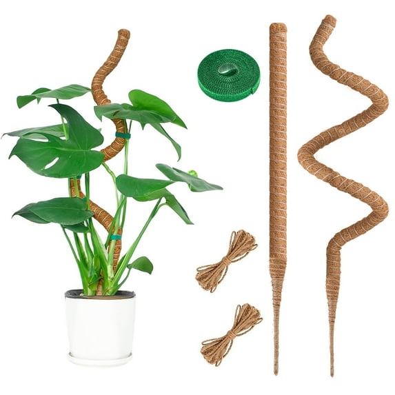 Oulastool 2 x 37'' Moss Pole for Monstera Plants, Bendable Coir Sticks for Indoor and Outdoor Plant Support