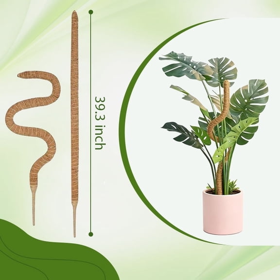 Moss Pole for Plants Monstera, 40 Inch Bendable Moss Pole for Climbing Plants, 2 Pack 40 Inch Coir Totem Pole for Monstera Plant Support Indoor