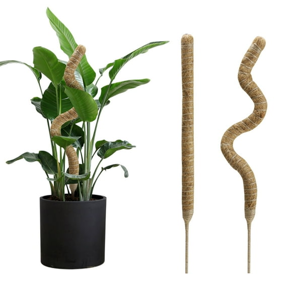 Moss Pole for Plants Monstera, 50 Inch Bendable Moss Pole for Climbing Plants, 2 Pack 25 Inch Coir Totem Pole for Monstera Plant Support Indoor