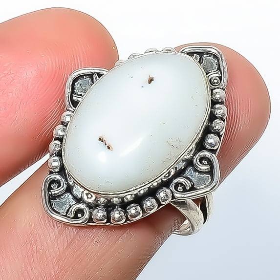 Moss Quartz Gemstone 925 Sterling Silver Handmade Ring s.8.5 TR7533-63, Quartz Ring, Christmas Gift, New Year Sale, Gemstone Silver Jewelry