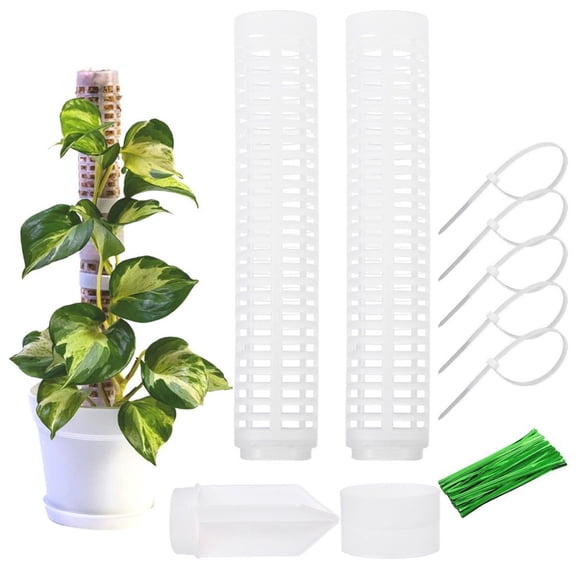Moss Rod Trellis 2Pcs Moss Rod Plant Pole with 20 Plant Bands for Climbing Plant