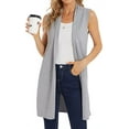 thumbnail image 1 of Cizayoi Women's Long Open Front Knit Sleeveless Cardigan Vest, 1 of 6