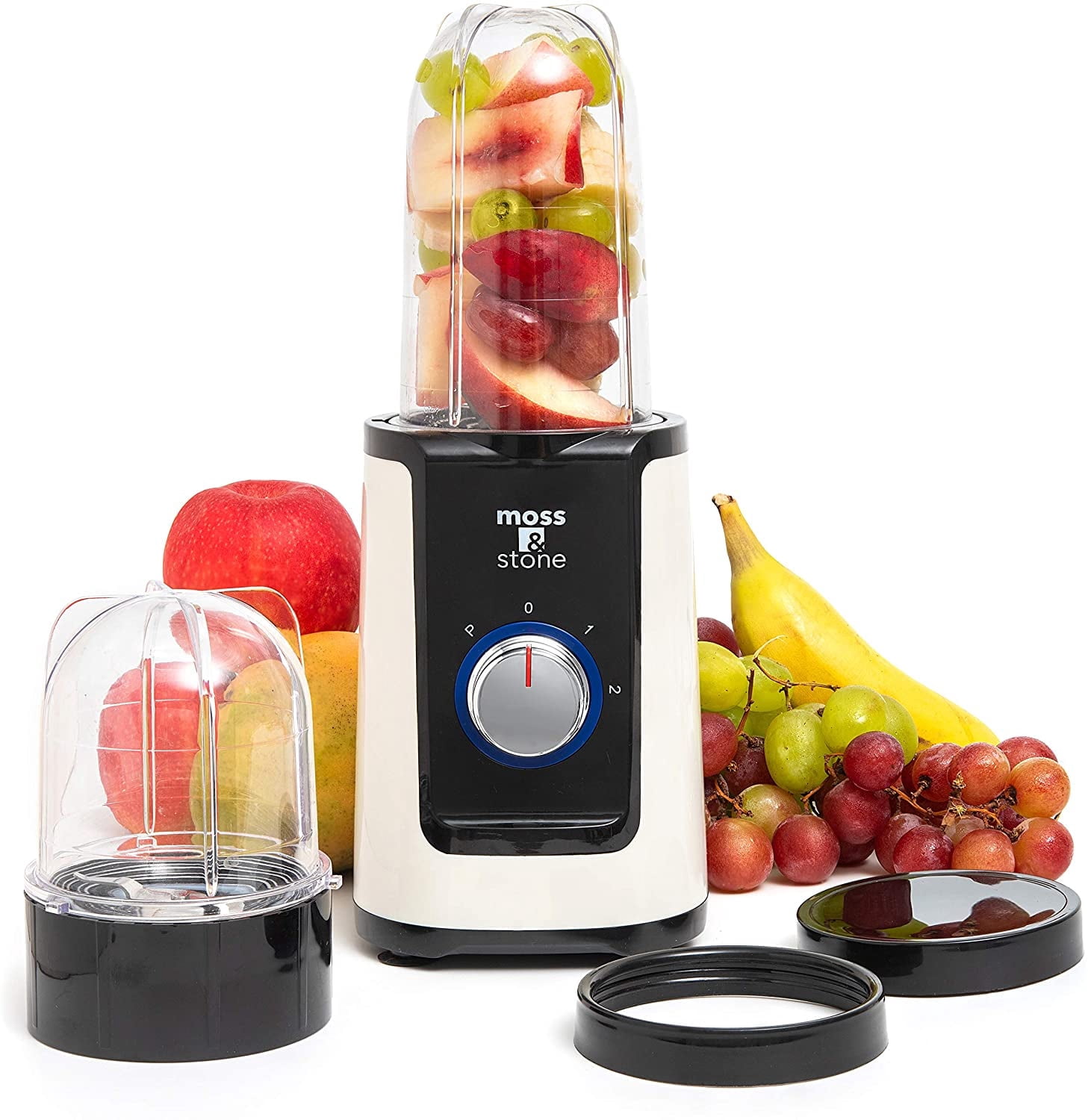 Moss & Stone 2 in 1 Personal Blender with Additional Blender Cup, Mini Blender, Juice Blender & Smoothie Maker (Ivory)