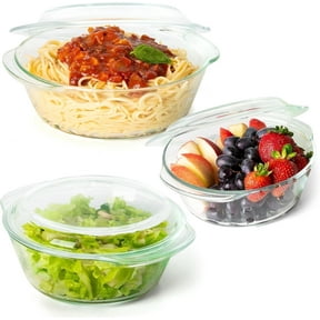 Moss & Stone 3 Piece Glass Casserole Set with Glass Lids, Baking Dish Set