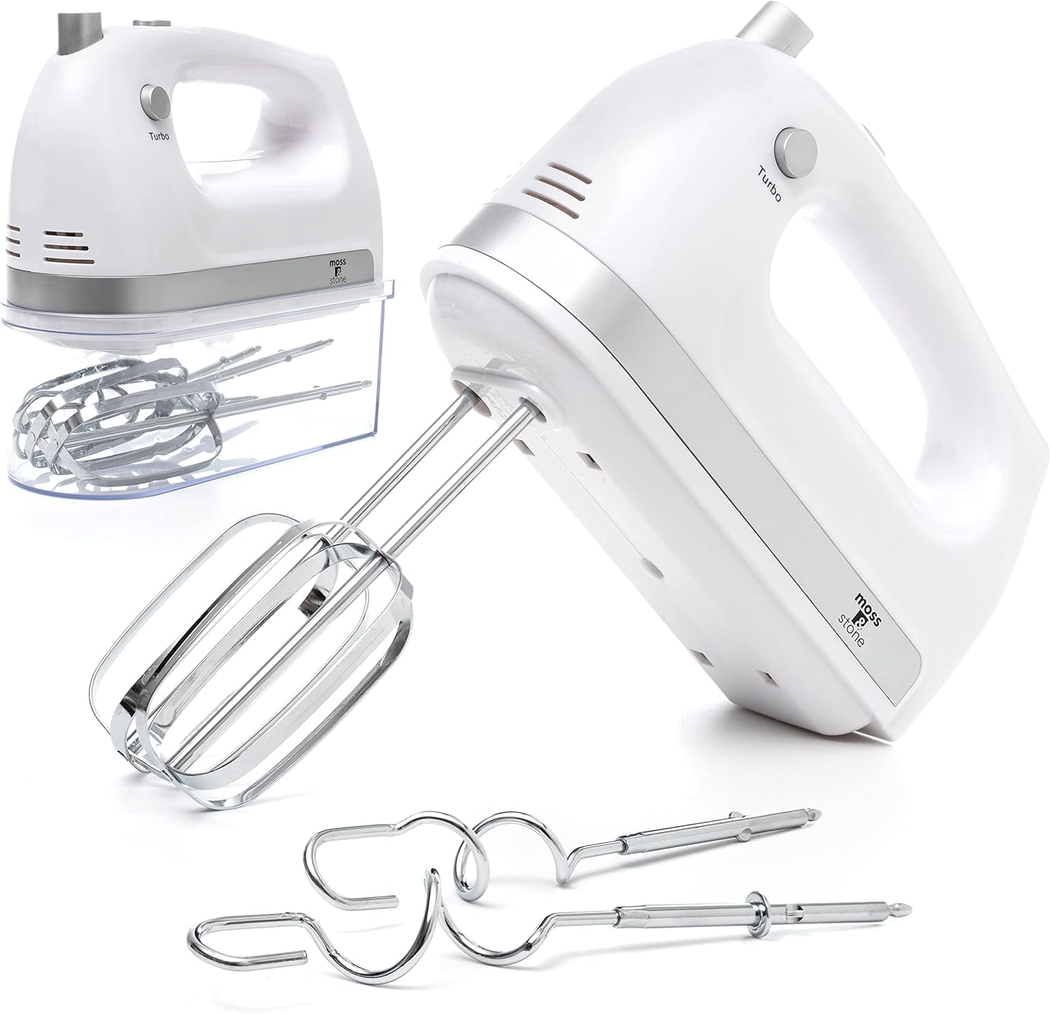 Moss & Stone 5 Speed Hand Mixer Electric, 250W Mixer with Storage Case, Beater