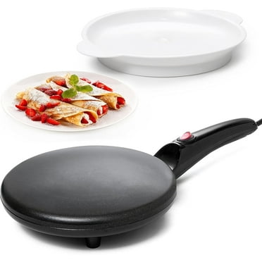 Moss & Stone Electric Crepe Maker With Auto Power Off, 8 Inch Portable Crepe Maker & Non-Stick Dipping Plate, On/Off Switch, Nonstick Coating & Automatic Temperature Control, Pan Apo