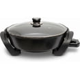 thumbnail image 1 of Moss & Stone Round Electric Skillet with Lid – 12x12 Inch Aluminum Nonstick Electric Frying Pan 5Qt, Adjustable Temperature Control, Vented Glass Lid, Dishwasher Safe, Heat-Resistant Handles, 1 of 9