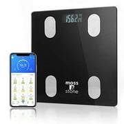 Moss & Stone Smart Scale for Body Weight, Digital Bathroom Weighing Machine Fat Percentage BMI Muscle, Accurate Composition Analyzer People, Bluetooth Electronic Measurement Tool, 400lb