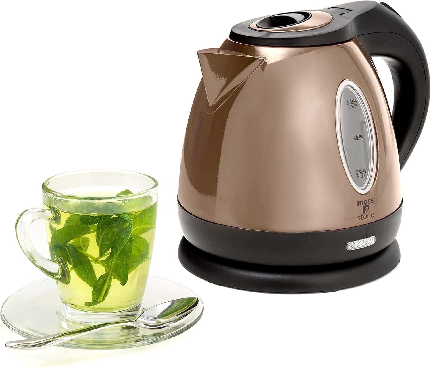 Moss & Stone 1500W 1.2L Electric Kettle, Beige with Automatic Shut-Off