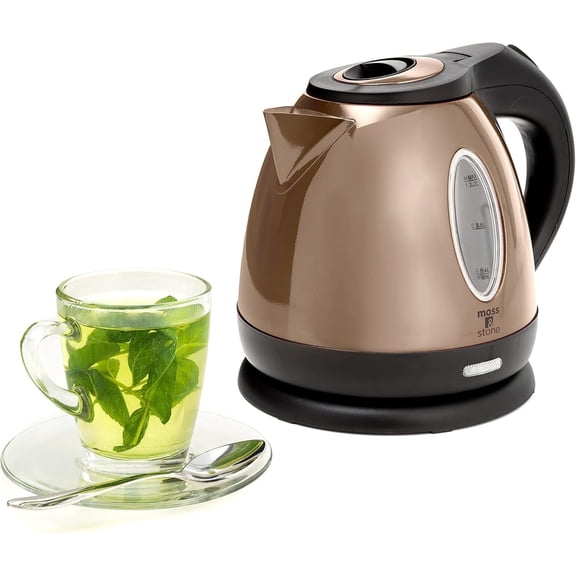 Moss & Stone 1500W 1.2L Electric Kettle, Beige with Automatic Shut-Off