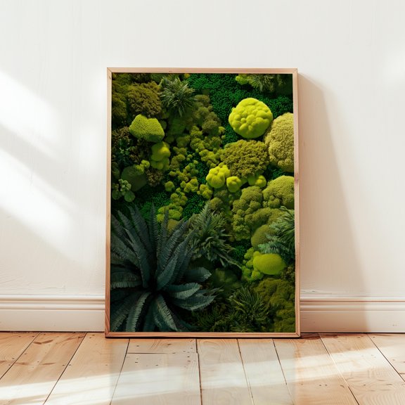 Moss Succulent Botanical Art Print Rustic Greenery Wall Decor Home Decor Office Wall Art