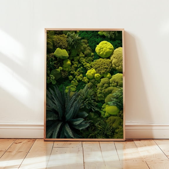 Moss Succulent Botanical Art Print Rustic Greenery Wall Decor