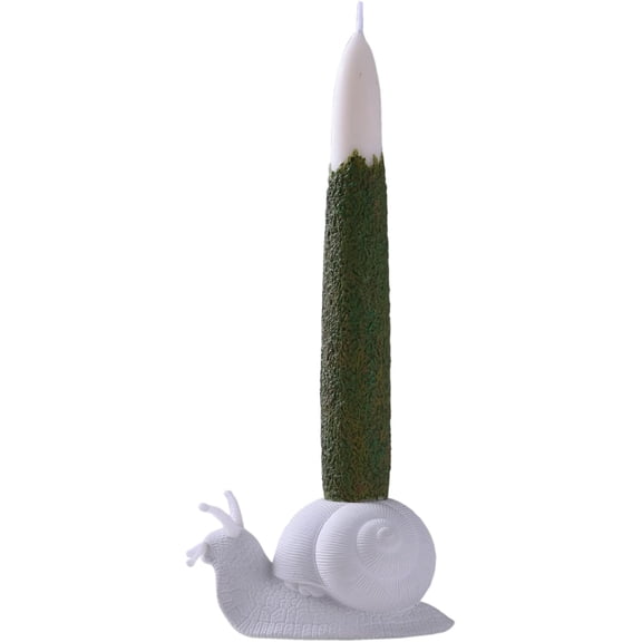 Moss Taper Scented Candle & Snail Candle Holder Set for Home Decoration Crafts Arts