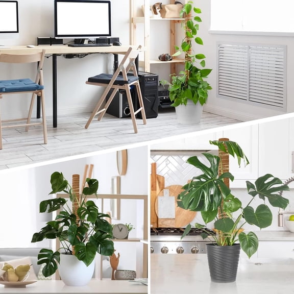 Moss Totem Pole - Moss Pole for Plants Monstera 2 Pcs 15.7 Inch Coco Coir Pole for Climbing Indoor Potted Plants Training Grow Upwards with Jute String Moss Stick for Plant Support Extension