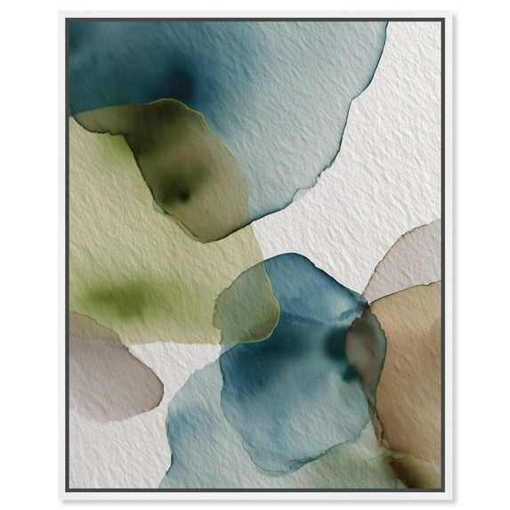 Moss and Mineral Forms I Canvas Print Nature Decor by Art Remedy, White Frame, 20 x 24