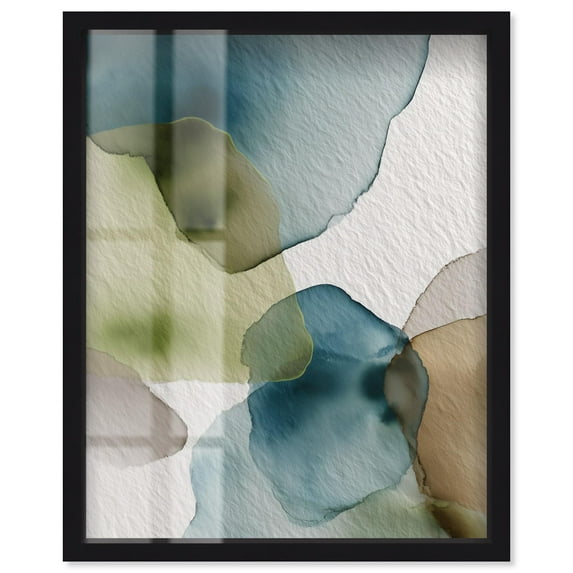 Moss and Mineral Forms I Shadowbox Print Nature Decor by Art Remedy, Black Frame, 30 x 36