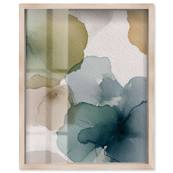 Moss and Mineral Forms II Shadowbox Print Nature Decor by Art Remedy, Blonde Frame, 24 x 30