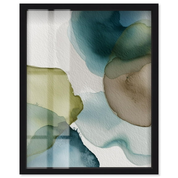 Moss and Mineral Forms IV Shadowbox Print Nature Decor by Art Remedy, Black Frame, 16 x 20