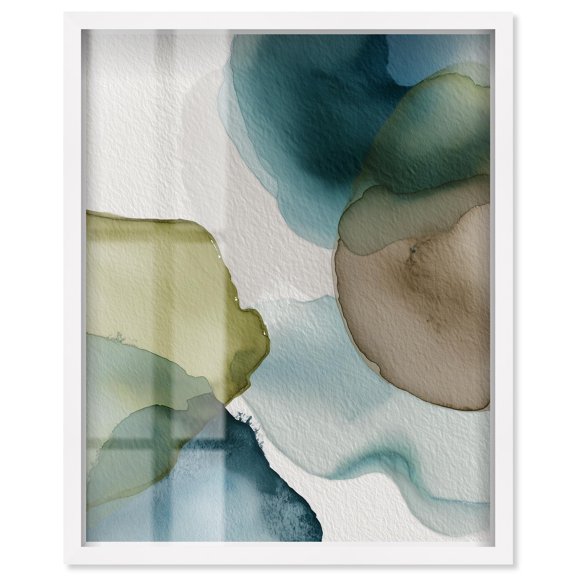 Moss and Mineral Forms IV Shadowbox Print Nature Decor by Art Remedy, White Frame, 20 x 24