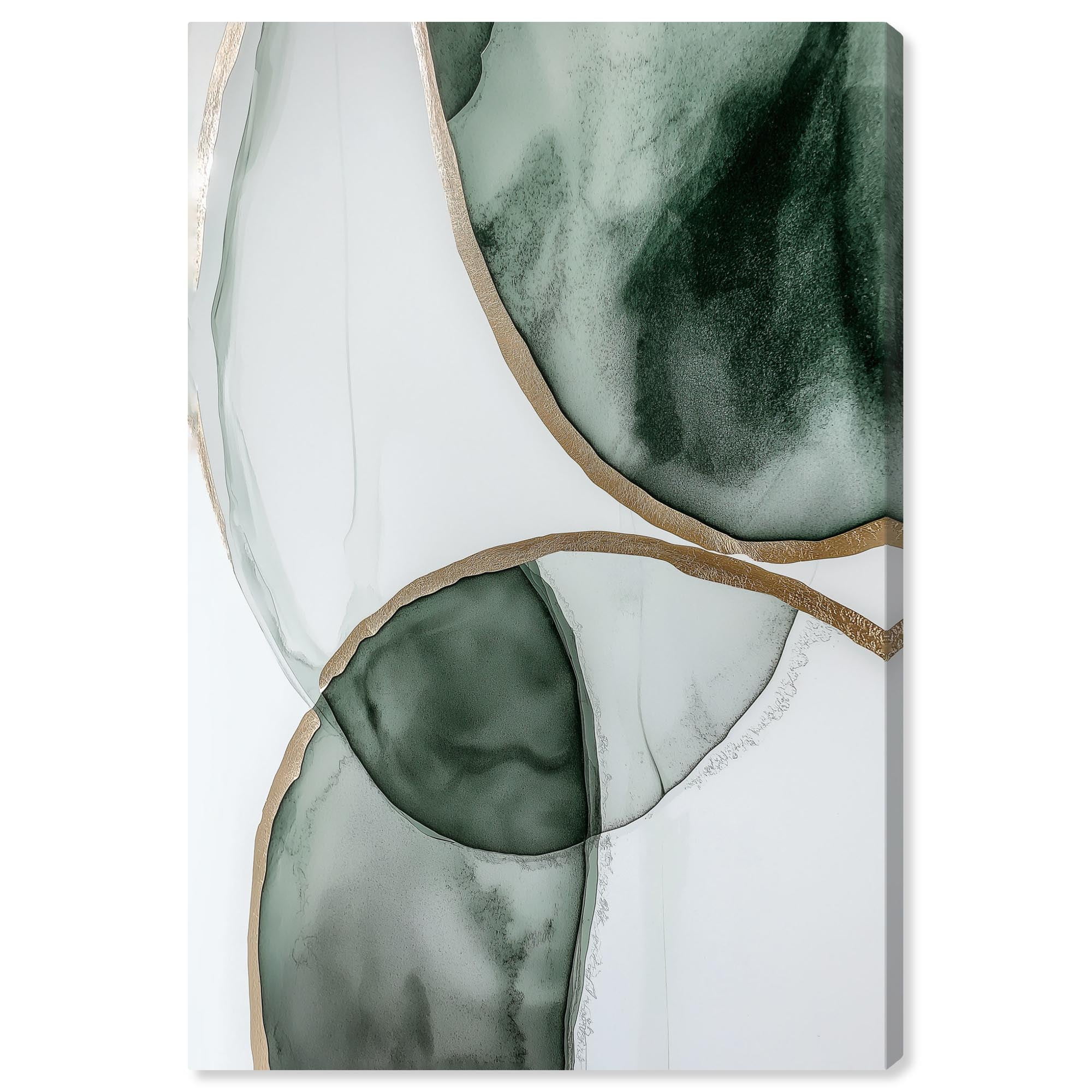 Moss and Mist Green Abstract Canvas Art, 10" x 15"
