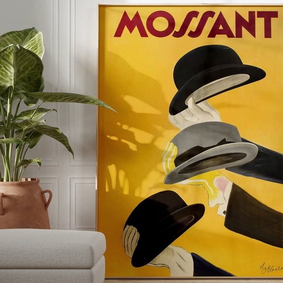 Mossant Hats Vintage Art Deco Poster: Cappiello Wall Art UNFRAMED PAPER POSTER, Home Decor