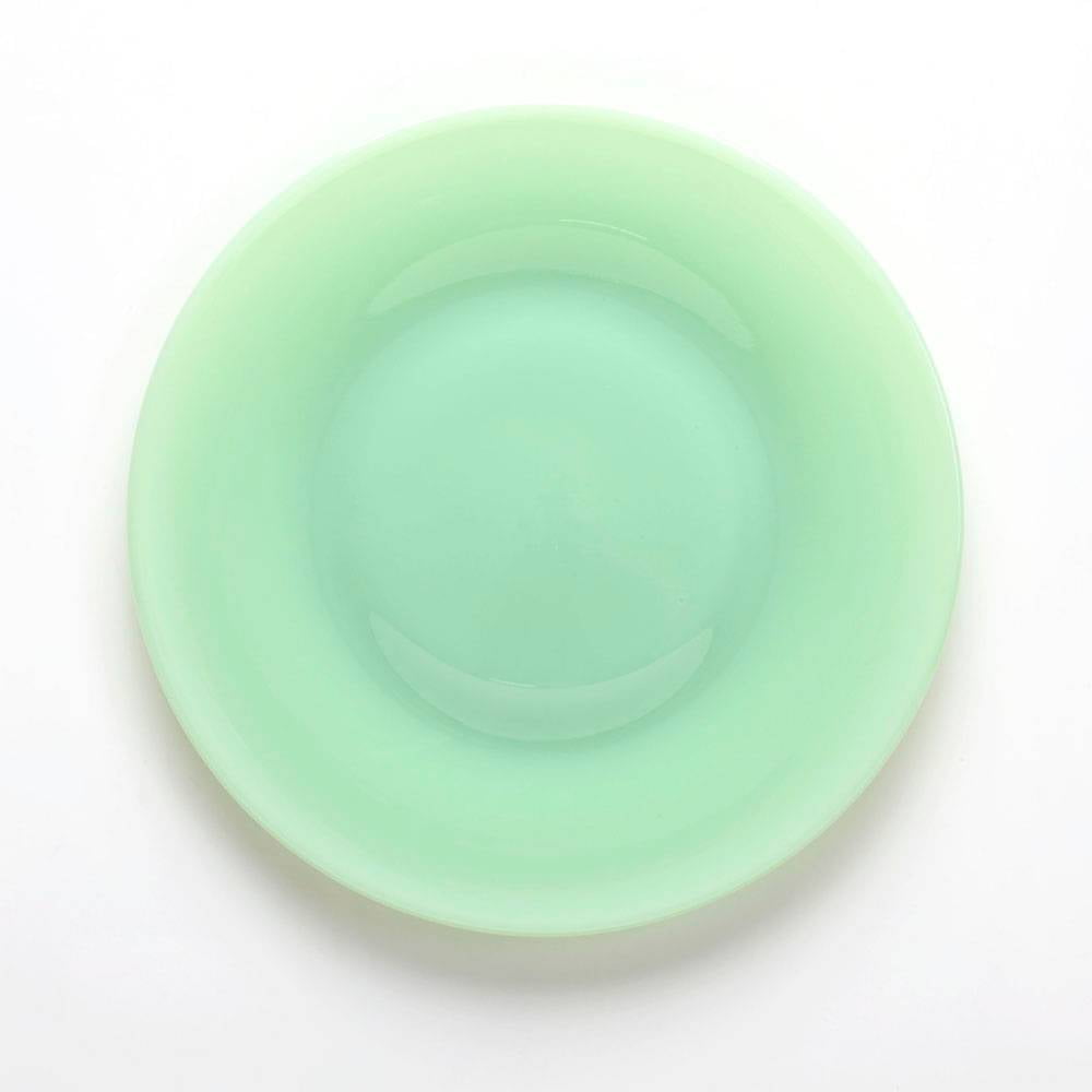 Mosser Glass Jadeite Green Footed Candy Dish with Lid