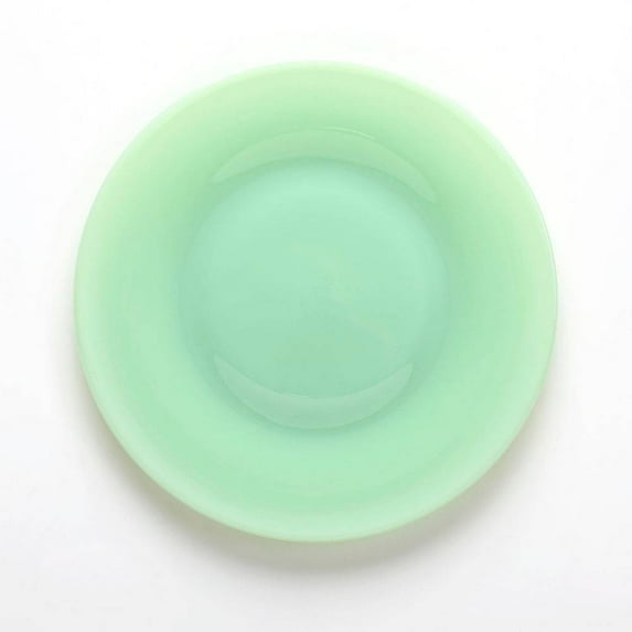 Mosser Glass Dessert Plate, Vintage Style 8", Green Jadeite Opaque Glass