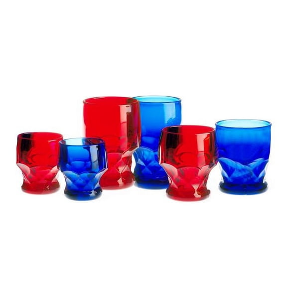 Mosser Glass Georgian Tumblers Set of 4 in Cobalt - 6 Ounces