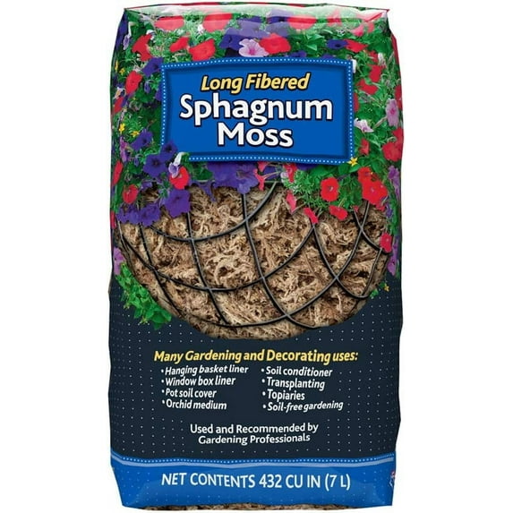 Mosser Lee ML0110 Long Fibered Sphagnum Moss, 432-Cubic Inch,Grey