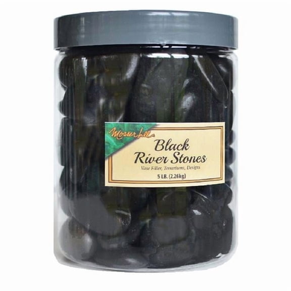 Mosser Lee ML2162 River Stones Soil Cover  Black- pack of 8