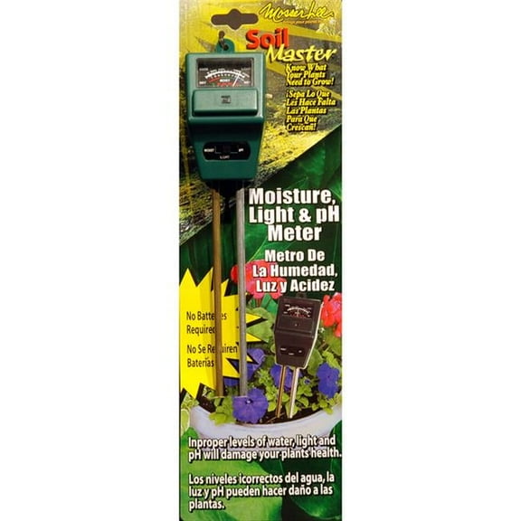 Mosser Lee Soil Master Analog Moisture, Light & Ph Meter, Green - Pack of 12