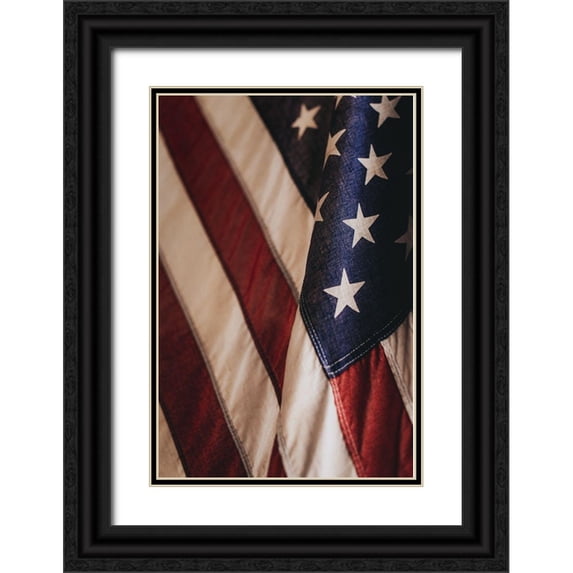 Mossholder, Tim 11x14 Black Ornate Wood Framed with Double Matting Museum Art Print Titled - USA Flag