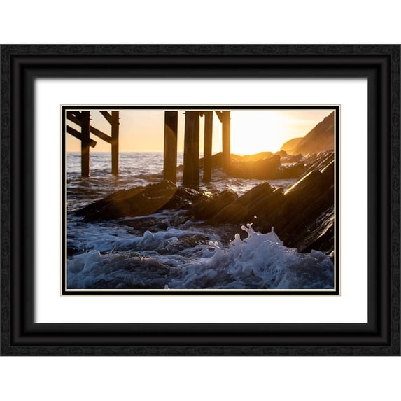 Mossholder, Tim 14x11 Black Ornate Wood Framed with Double Matting Museum Art Print Titled - Coast at Sunset
