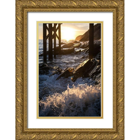 Mossholder, Tim 17x24 Gold Ornate Wood Framed with Double Matting Museum Art Print Titled - Coast at Sunset