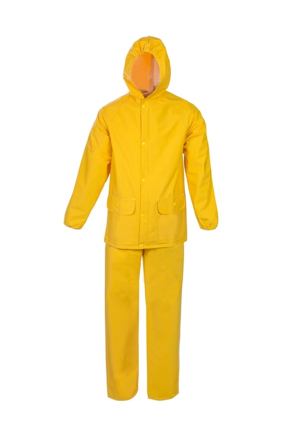 Youth Durable and Heavyweight PVC Youth Rain Suit Yellow Medium
