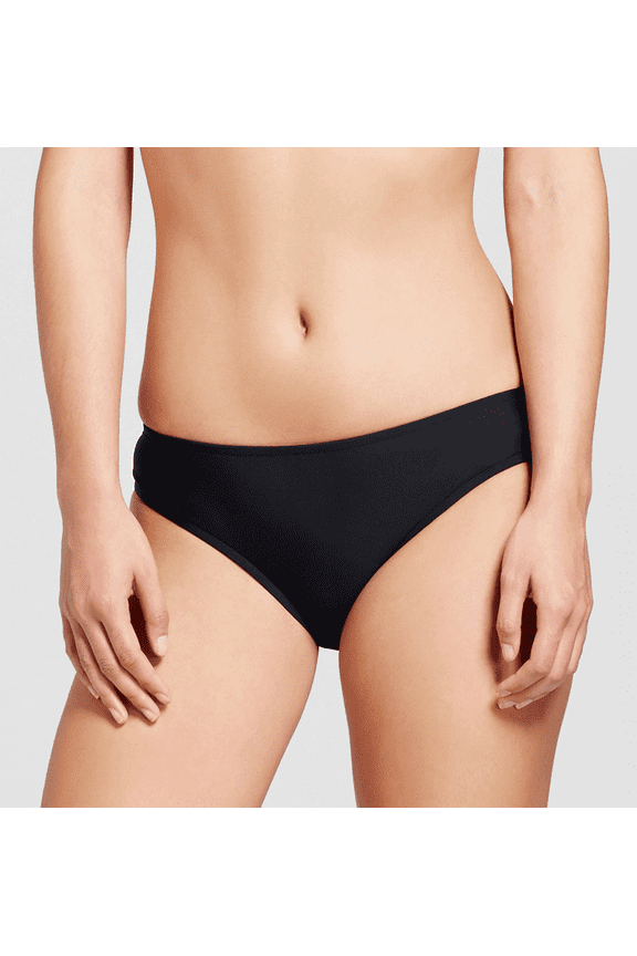 Black Cheeky Cinch Back Bikini Bottom Swimwear Women's Large