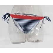 Mossimo Blue Hipster Side Ties Striped Bikini Bottoms Swimwear Womens Small