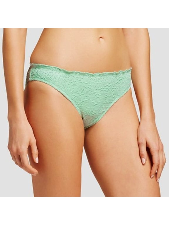 Mint Green Crochet Lace Cheeky Bikini Bottom Swimwear Women's Medium