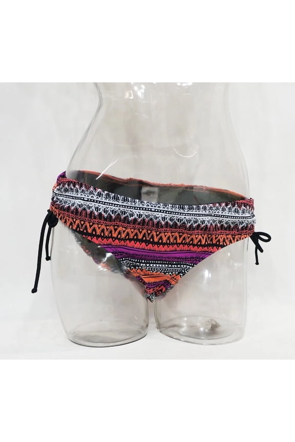 Multi-Color Hipster Side Tie Pattern Bikini Bottoms Women's XL