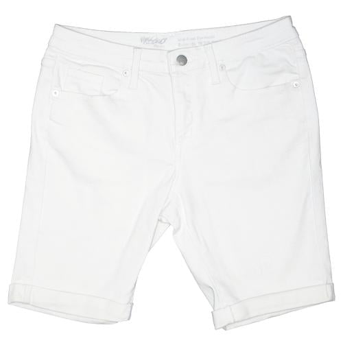 Mossimo White Stretch Denim Jean Shorts Size 00 (Bermuda Mid-Rise)